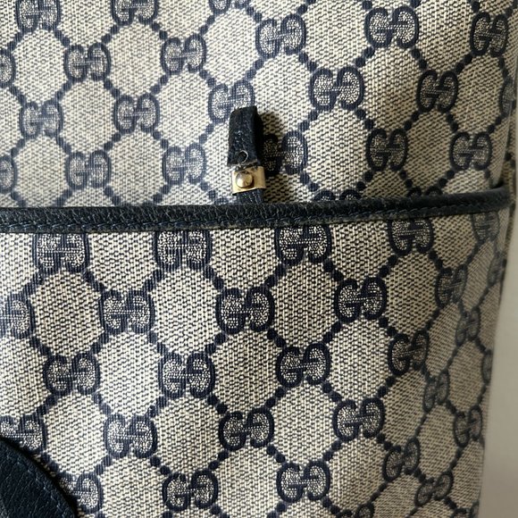 Gucci Monogram Web Tote in Navy Blue - Picture 15 of 16